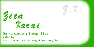 zita karai business card